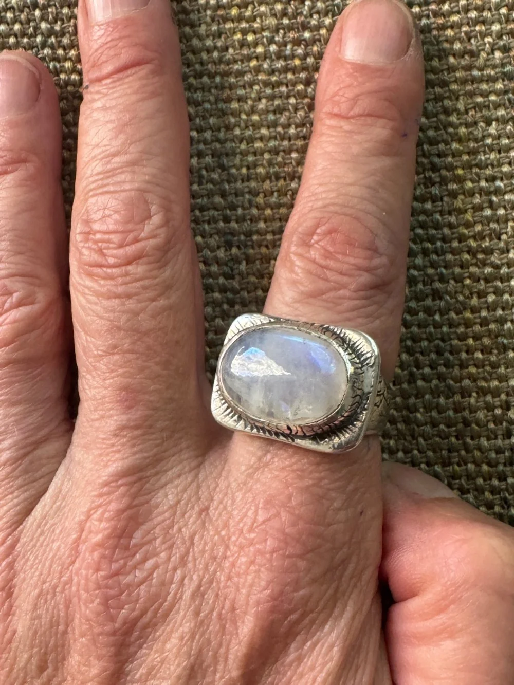 Jesus Maharry Magical Moon Stone Ring Size 8